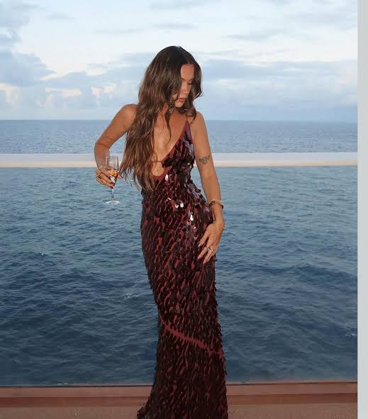Misha Sapphire Sequin Dress
