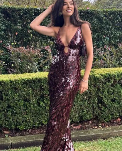 Misha Sapphire Sequin Dress