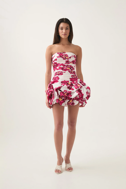 AJE Violette Bubble Hem Mini Dress - Boldly Blooming